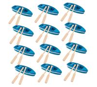 BESPORTBLE 15 Sets Miniature Wooden Rowboats with Oars for Fairy Garden Dollhouse Decor Small Realistic Canoe Models for DIY Water Side and Forest Scenes Tiny Wood Boat Accessories for