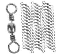 BESPORTBLE 150pcs High Fishing Barrel Swivels with Ring Connector for Saltwater Freshwater Smooth Rotation Anti-twist Fishing Line Connectors Terminal Tackle Accessories