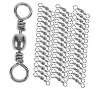BESPORTBLE 150pcs High Strength Fishing Barrel Swivels with Rolling Ball Bearing and Solid Ring Connector Heavy Duty Line Snap for Saltwater Freshwater Fishing Versatile Tackle for Kayak