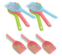 BESPORTBLE 15PCS Cat Litter Scoop Set with Fine Mesh Plastic Sifter, Small Hole Poop Scooper for Cats and Dogs, Portable Pet Waste Cleaner in Pink, Blue, and Green for Litter Box Maintenance