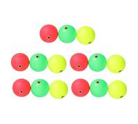 BESPORTBLE 15pcs Fishing Float Balls Set with Copper Rings - 27mm Round Buoyancy Bobbers in Yellow, Red, Green - Bright Floaters for Carp, Catfish Sea Fishing Accessories