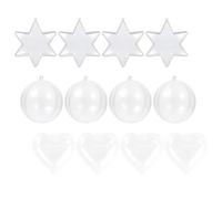 BESPORTBLE 15pcs Plastic Ball Ornaments with Hanging Hole Design, round DIY Fillable Christmas Tree Decorations, Can be Separated into Two Parts for Church Decorations