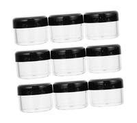 BESPORTBLE 15Pcs Round Eye Cream Boxes with Lids Portable Black Plastic Cosmetic Containers for Lotion Cream Skincare and Small Craft Storage