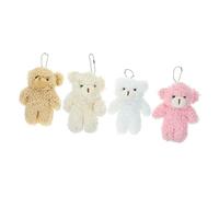 BESPORTBLE 16 pcs Mini Plush Bear Keychain Pendants Soft Stuffed Animal Ornaments for Wedding Party Birthday Decorations Fluffy Hanging Cute Bear Plush Gift in Pink