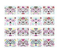 BESPORTBLE 16 Sheets Waterproof Halloween Face Tattoos Stickers with Luminous Adhesive, Friendly to Skin and Not Easy to Fall, for Masquerade and Day the Dead Parties