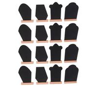 BESPORTBLE 16pcs Chalkboard Signs Message Boards 4.5x3.5x0.3inch Wood Compact Stable Display Coffin-Shaped Black Mini Chalkboards for Kitchen Food Display