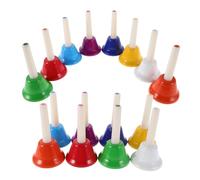 BESPORTBLE 16Pcs Colorful Diatonic Handbells Musical Education Bells for Adults for Teaching Festivals Church Weddings and Family Parties