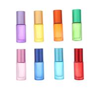 BESPORTBLE 16pcs Empty Glass Roller Bottles for Essential Oils and Cosmetics Frosted Refillable Travel Bottles Pocket-Sized Aromatherapy Dispensers Airline Compliant Random Color
