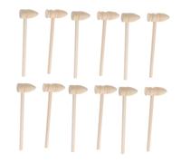 BESPORTBLE 16Pcs Mini Wooden Mallets for Natural Polished Wood Hammer with Long Handles Safe Beating Tools for Golden Egg Cracking and Educational Play Childrens Pounding