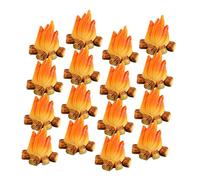 BESPORTBLE 16pcs Miniature Resin Campfire Ornaments with Realistic Flame Effect Compact Lightweight Bonfire Models for DIY Garden Pots Dollhouse Scenes Outdoor Party Decorations