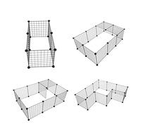 BESPORTBLE 16pieces Heavy Duty Slide-bolt Latch Pet Cage Collapsible Dog Crate for Medium Dogs Iron Cage for Rabbit Easy Assembly Portable