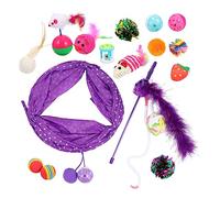 BESPORTBLE 17pcs Cat Feather Teaser Interactive Wand Fun Cat Teasing for Indoor Play Engaging Pet Supplies for Active Stretchable Stimulating Playtime