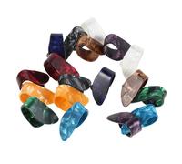 BESPORTBLE 18Pcs Adjustable Thumb Guitar Picks Set for Bass and Electric Guitar Colorful Celluloid Resin Finger Picks Bulk Acoustic and Electric Accessories for Musicians