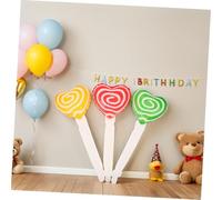BESPORTBLE 18pcs Candy Shaped Balloon Decoration Transparent Heart Candy Inflatable Sticks in Yellow Red Green Festive Party Props for Birthday Wedding Holiday Photo Booth Indoor Outdoor Use