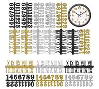 BESPORTBLE 18pcs Clock Numerals Kit for DIY Digital Clock Replacement Includes Black Arabic and Roman Numbers in Gold and Silver Easy to Install for Office Home Art Decoration