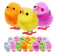 BESPORTBLE 18Pcs Mini Easter Chicks, 3cm Colourful Mini Fluffy Chicks Cute Fully Easter s Baby s for Party Favors, Egg Bonnet Decoration, Egg Hunt Activities