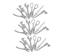 BESPORTBLE 18pcs Scale Metal Alloy Hammer Spanner Wrench Portable Home Repair Accessories for DIY Doll House Maintenance and Decoration