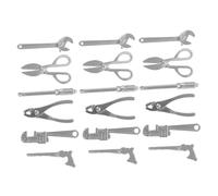 BESPORTBLE 18pcs Scale Metal Mini Wrenches Screwdrivers Hammer Set for Dollhouse Repair Model Making Craft Accessories