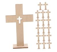 BESPORTBLE 18pcs Unfinished Wooden Crosses Small Hand Crosses for DIY Crafts Religious Table Centerpiece Baptism Easter Wedding Spiritual Decorations