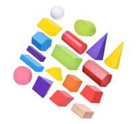 BESPORTBLE 18pcs Wooden Geometric Blocks Shape Matching Educational for Cognition Playthings with Sturdy Smooth Edged Natural Wood Promotes Problem Solving and Communication Skills