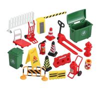 BESPORTBLE 19-Piece Mini Traffic Cones Playset for Boys and Girls Educational Toy Road Signs and Barricades Small Simulation Model for Playtime and School Projects