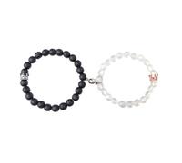 BESPORTBLE 1Pair Couple Memorial Bracelet Durable Wrist Jewelry Creative for Him Her for Parties Travel Daily Wear Matte Crown Beads Design
