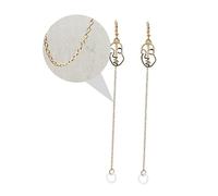BESPORTBLE 1Pair Creative Face Graph Lost Earrings Accessories Unique Ear Chain for Earphone Stylish Design for Daily Use Travel and Parties Golden Color