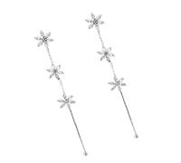 BESPORTBLE 1Pair Crystal Snowflake Dangle Earrings for Women Allergy Silver Jewelry Elegant Design for Birthdays Weddings Anniversaries present for Friends Moms