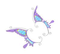 BESPORTBLE 1Pair Non Piercing Elf Wing Ear Clips for Women Comfortable Ear Cuff Jewelry Elegant Vintage Design for Various Occasions