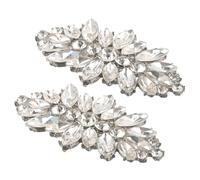 BESPORTBLE 1Pair Removable Rhinestone Shoe Clips Elegant Crystal Buckles for Women Versatile Decor for Wedding Parties and Daily Wear Easy to Install and Match