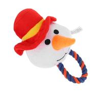 BESPORTBLE 1pc Adorable Cartoon Snowman Pet Chewing Toy for Dogs and Cats Interactive Plush Pet Plaything and Safe for Biting Fun Sounds for Endless Entertainment