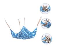 BESPORTBLE 1pc Cat Hammock For Indoor Cats Litter Rabbit Bed Cage Pet Hammock Hanging Pet Sleeping Bed Cage Kitten Peekaboo Ferret Cotton Linen Blue