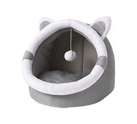 BESPORTBLE 1pc Cat Nest Cat Beds for Indoor Cats Outdoor Dog Bed with Canopy Outdoor Cat Bed Pet Bed Wicker Heated Cat House Feeder Cat Bed for Indoor Cats Litter Cats Bed Ferret Grey Cotton