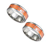 BESPORTBLE 1PC Couples Rings Stylish Luminous Finger Jewelry for Men Women Orange Electrocardiography for Parties Weddings Shape Design