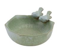 BESPORTBLE 1pc Creative Ceramic Bird Feeder Basin for Outdoor Garden Decor and Easy to Clean Bird Bath Environmental Ceramic Basin for Backyard Feeding