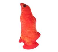 BESPORTBLE 1pc Electric Cat Kicker Catstick Wormer Cat Ball Feeder Bouncy Electric Fish Playing Panda Pet Floppy Puzzle Kitten Red Short Plush