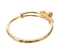 BESPORTBLE 1PC Girl Bangle Bracelet Stylish Imitation Gold Full Moon Blessings Design with Inner Diameter for Birthdays and Showers