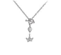 BESPORTBLE 1pc Heart Shaped Angel Necklace for Women Unique Clavicle Chain Jewelry Charming Heart Pendant Retro Punk Style for Special Occasions