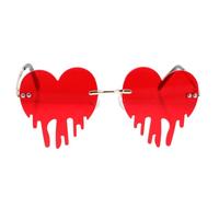 BESPORTBLE 1Pc Heart Shaped Tears Rimless Sunglasses for Parties Creative Decorative Eyewear Unique Chic Design for Festivals Funny for Friends and Family Photography Prop