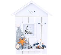 BESPORTBLE 1PC Keys Storage Holder House Shape Box Wooden Keys Case Wall Mounted Decor Mediterranean Style Ornament (Birds)