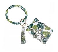 BESPORTBLE 1Pc Leaf Pattern PU Leather Key Chain Wallet Stylish Portable Coin Bag Handbag Accessory for Women Easy to Carry with Elegant Design