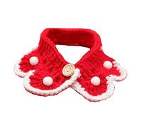 BESPORTBLE 1pc Lovely Cat Scarf Neckerchief Bib for Pets Breathable Knitted Material Lace Design Bell for Christmas and Everyday Use Fits Neck