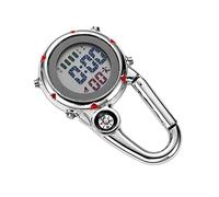 BESPORTBLE 1Pc Mini Carabiner Clip Quartz Watch for Outdoor Activities Luminous Function Shockproof Multifunctional Design with Date Alarm for Paramedics