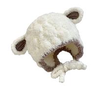 BESPORTBLE 1pc Plush Hat Girls Earmuffs Infant Warm Hat Newborn Head Wrap Kids Pilots Cap Plush Trapper Hat Baby Lamb Costume Newborn Props Caps Child White Nursery Cartoon