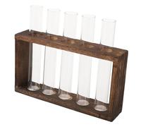 BESPORTBLE 1pc Retro Wooden Test Tube Planting Vase Unique Water Planting Container for Home Decor Glass Design for Floral Arrangements and Propagation Station