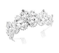 BESPORTBLE 1PC Stylish Baroque Wedding Bridal Crown Tiara Decor for Women Silver Creative Design for Parties Easy to Wear with Side Comb Luxurious Lightweight Accessory for Brides Birthdays