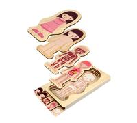BESPORTBLE 1pc Wooden Body Constitution Puzzle for Multilayer Educational Puzzle Featuring Girl Pattern for Ages Enhances Cognitive Skills and Hand Eye Coordination