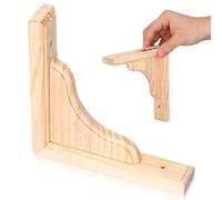 BESPORTBLE 1Pcs Unfinished Wood Corbels, Paintable Decorative Supports for Shelves, Doorways and Kitchen Cabinets, Rustic Triangle Wall Brackets for Home DIY