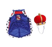 BESPORTBLE 1set Adorable Pet Cloak Crown Lovely Dog Costume Stylish Color Matching Outfit for Pets for Parties and Daily Wear Comfortable Fit for Dogs and Cats