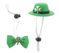 BESPORTBLE 1Set Adorable Pet Shamrock Top Hat Bow Tie for Patrick's Day Irish Party Costume for Dogs Cats Stylish Dress Up Accessories for Pets